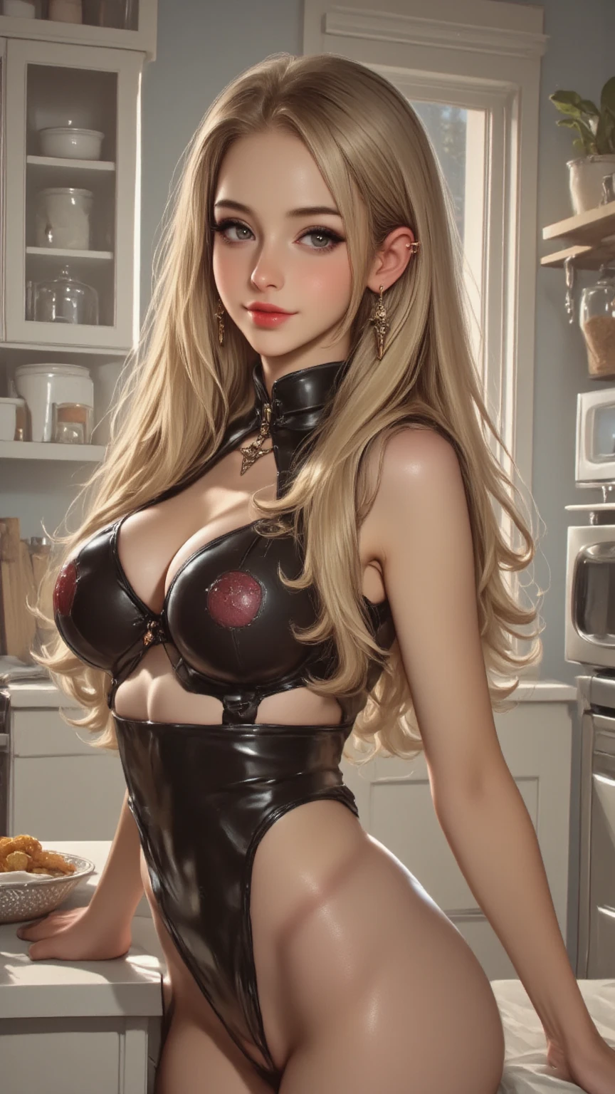 2 brunette girls teen symmetric face ,17 years old, enormous breasts VERY curly hair in a ponytail.((very nsfw))masterpiece ((yellow honey colored eyes)) , very thick hourglass figure body, , punk rock- outfit , tattoos and piercings all over jewelry in nipples