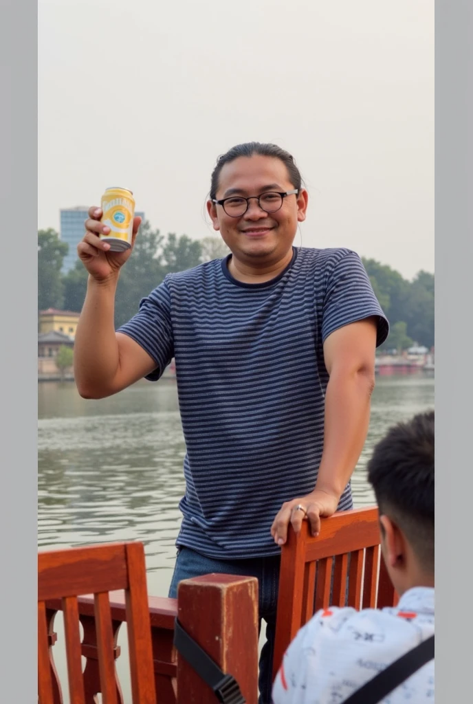 there is a man standing on the beach with his thumbs up, 4 0 years old man, 3 2 years old, 38 years old, 3 6 years old, 2 8 years old, xintong chen, (38 years old), 2 9 years old, 2 7 years old, asian male, at a beach, 35 years old, 3 5 years old