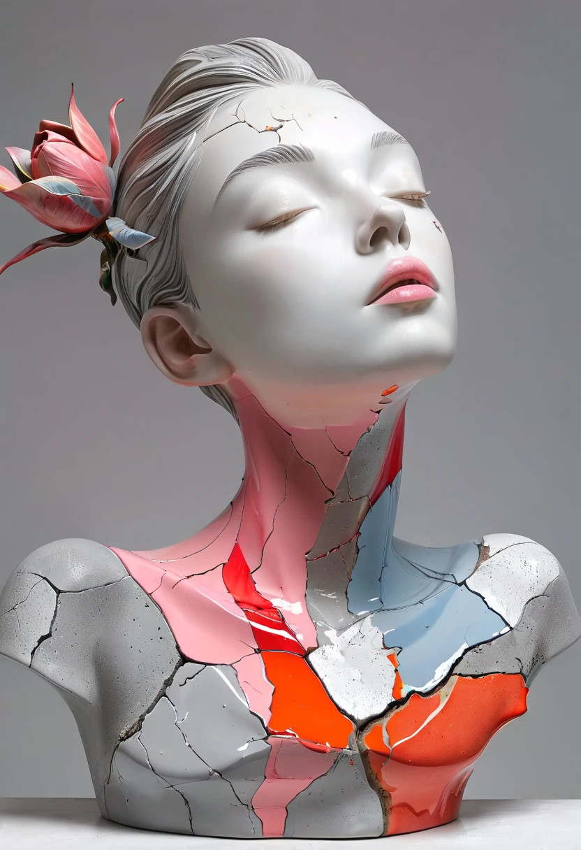 Abstract Sculpture ,Young woman(Thai)Half Body,Abstract Art,Surrealism