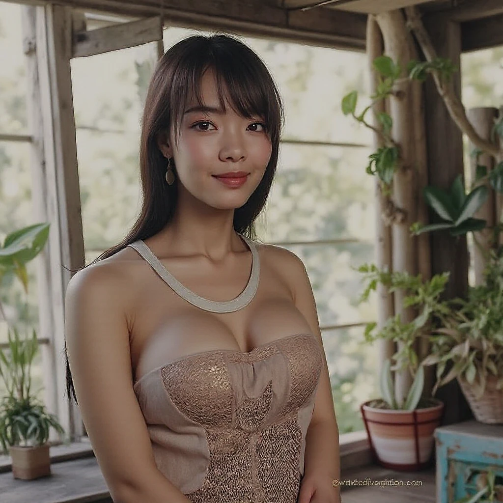 Half-length glamour portrait, nikon D850, f1.6 lens, 200mm, DSLR, 22 Megapixels, ((( Gardens of Versailles, France scene))), shot of a stunning 19 years old korean girl, (smile:1.4), (wearing Pastel orange Midi lace dress with matching belt:1.6), ((seductive pose)), hot girl, (((big natural breasts))), (((black fringe hair))), (small girl), symmetrical face, photorealistic, photography, (bright natural lighting), gorgeous, deep cleavage, (masterpiece), best quality, high resolution, extremely detailed, cinematic lighting, (((very narrow waist))), rich colors, hyper realistic, lifelike texture, ((jewelry)), (((She has beautiful hands and wears rings))), (bracelet), (necklace), (ankle chain), (nail polish) (earrings), Fuji Superia 200, 8k