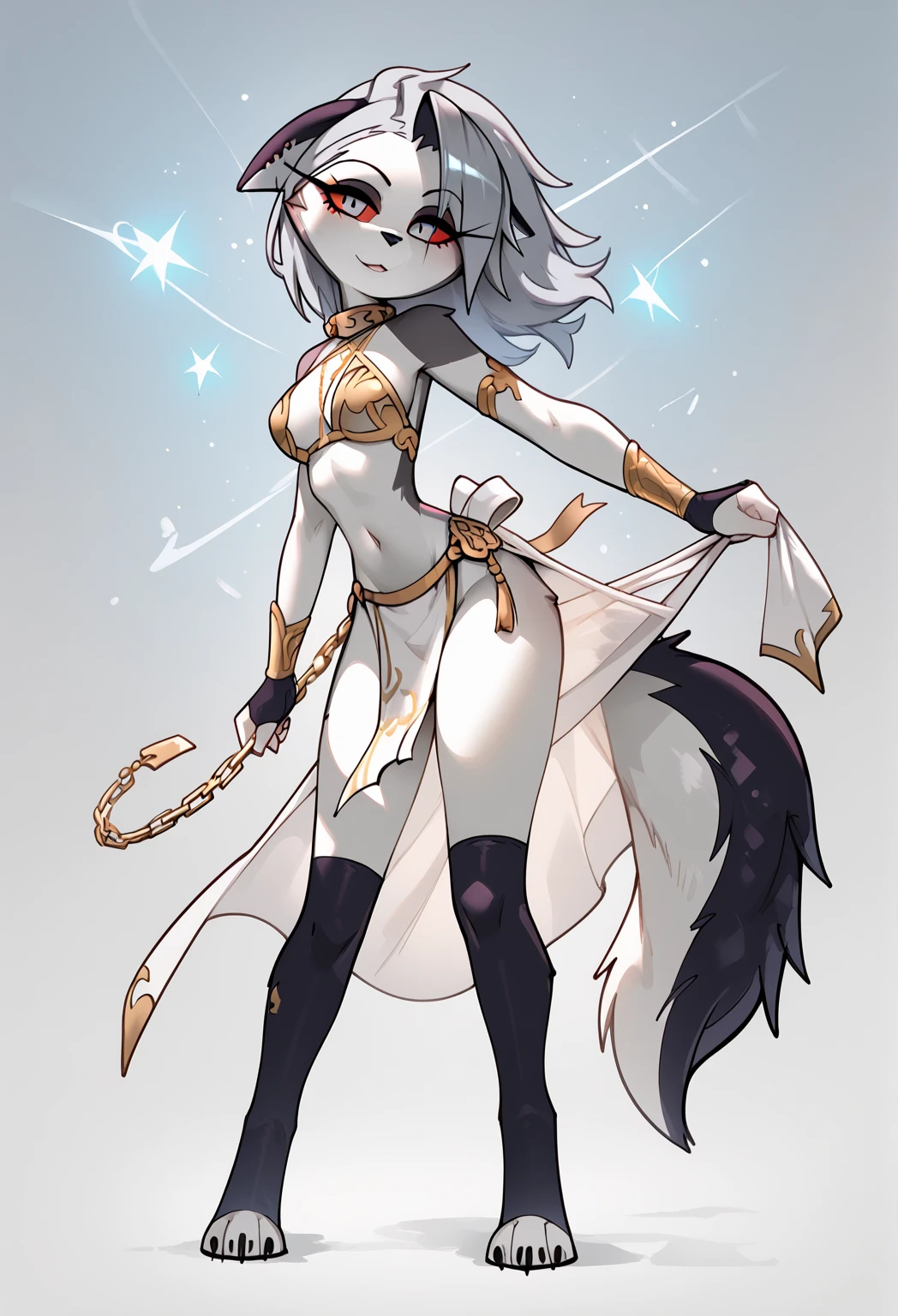 ((masterpiece, best quality)), (Pokémon), (espeon) (furry), 4k, Detailed, Intricate Details, solo, one character, eye patch, woman with an eye patch, best quality, (female), fluffy fur, (tail), (2 ears), exposed navel, detailed breast, long flowing hair, fluffy fur around the neck, good anatomy, wide hips, wearing black poncho, looking at the viewer