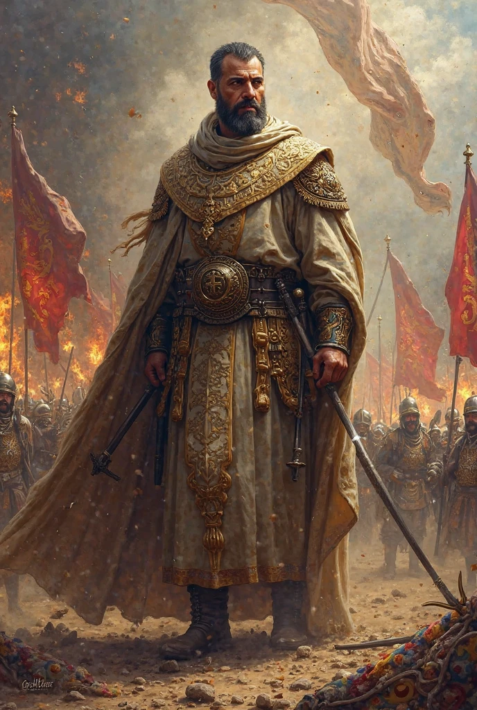 He was the leader of the Islamic army and achieved victory in many battles."