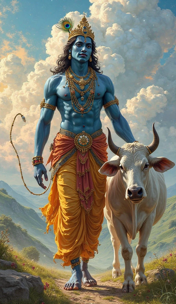 Shiv God with gir cow photos