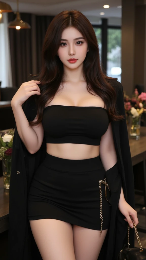 (Masterpiece, Best quality, High quality:1.4), (Curvy:1.1), Sit cross-legged at your desk, Office, (Full body shot:1.1),
(Red hair:1.05), Long hair, lipstick, Makeup, Ultra Detail Hair, Ultra Detail Face, (Purple eyes:1.05), Perfect eyes, Perfect face, Earrings, (Confused, Blush:1.2), (a garter belt:1.1), pencil skirts, office uniform, high-heels,
(Large breasts:1.1), cleavage, Big ass, Thighs,