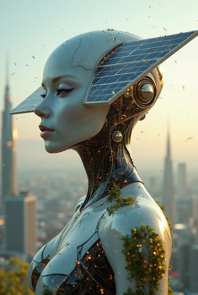 Man solar panel head