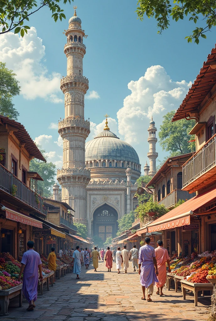 OLD LAHORE PICTURE WITH SCRETARIATE BADSHAHI MOSQUE MALL ROAD