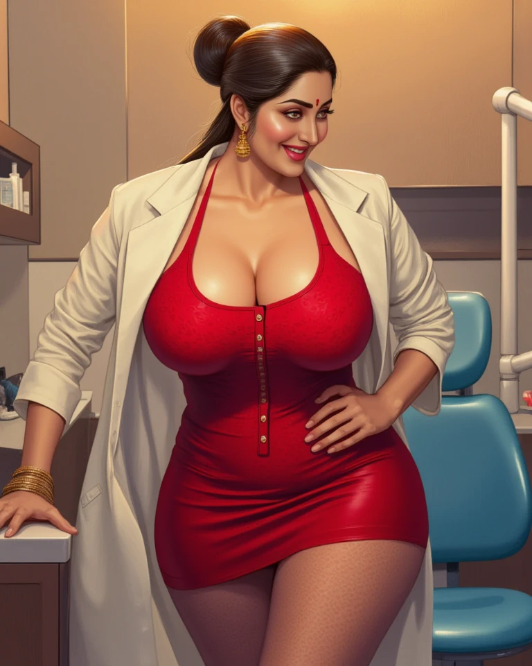 3D cartoon Futa Mother Miranda with big breasts and a large penis, aggressively fucking Alcina Dimitrescu, huge ass in a tight long dress, in a highly detailed hospital setting, ultra realistic, extremely detailed, masterpiece, cartoon lighting, sex pose, high quality, ultra 3D cartoon
