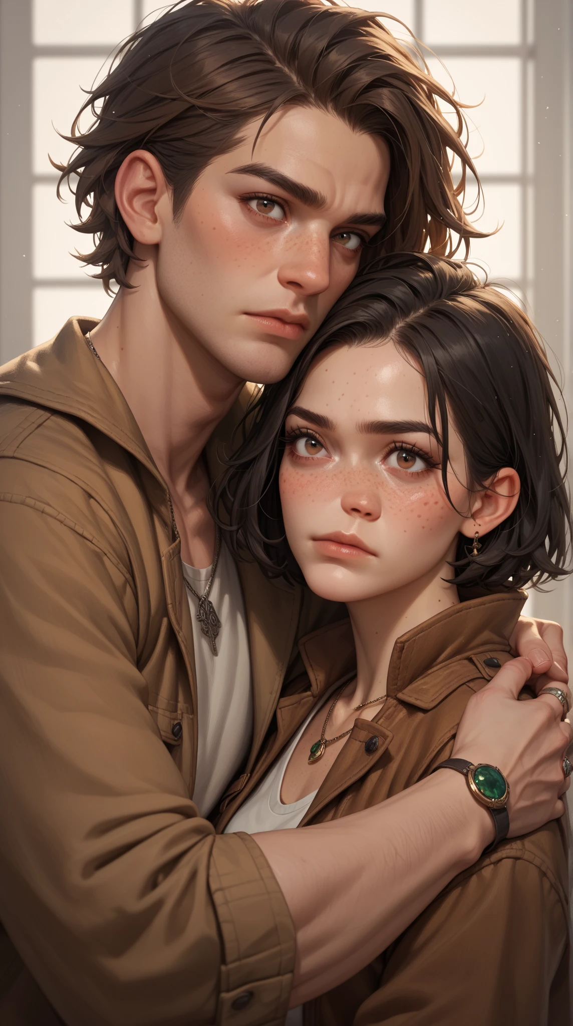 Background change cyberpunk handsome boy and girl ultra realistic face real face