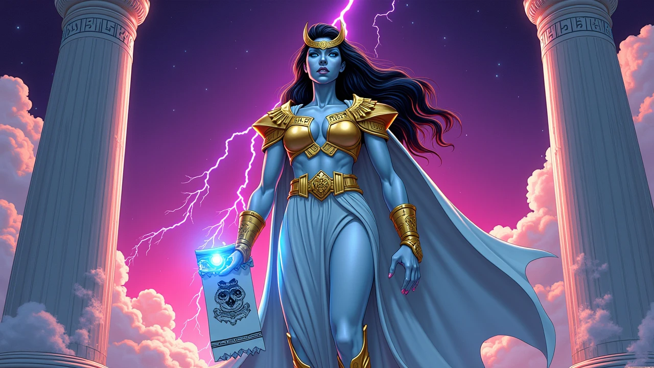 (masterpiece, top quality, best quality, official art, beautiful and aesthetic:1.2), (1girl:1.3), dark blue hair in braid, extremely detailed, portrait, looking at viewer, solo, (full body:0.6), detailed background, close up, (cool science fiction space theme:1.1), ((((blue skin)))), extremely busty sorceress, charlatan, mysterious, casting spells in space, four arms, revealing white robes, fingerless gloves, long gloves, glowing magical energy, blindfold, elaborate headdress, golden ceremonial horns, sheer white fabric, elegant robes, skirts, streamers, cowl, cape, sandals, bracers, ((((extra arms, gigantic breasts, cleavage, skindentation)))), slim waist, slim hips, long legs, athletic, SPACE, futuristic moon, (space exterior:1.1) background, dark mysterious lighting, shadows, magical atmosphere, dutch angle