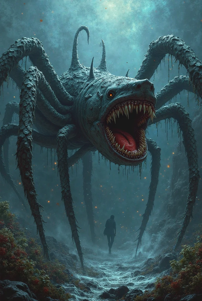 monster shaped like a giant spider but has a huge mouth on its back