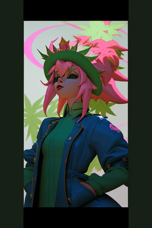 a cartoon image of a woman with a green hat and a green jacket, tatsumaki, cammy, cushart kenz, gyro zeppeli, portrait of junkrat, unknown artstyle, a portrait of junkrat, lucio as a woman, kda, halfbody headshot, avatar image, sage ( valorant ), stylized portrait