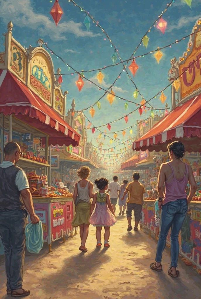 *The Lost Story: "The Fair and I"*

One day, my little daughter, Tania, and I went to a local fair. The fair was lively, with crowds of people, bright lights, and colorful displays all around. Tania was excited, running around looking at toys and sweets. I was happily following her, holding her hand at times, and walking beside her at others.

But then, in the blink of an eye, Tania disappeared! I looked around in surprise, but she was nowhere to be found. At first, I thought maybe she had just wandered a little farther, but minutes passed, and still, there was no sign of her.

A strange sense of emptiness filled me. The fair was packed with people, vendors were busy with their stalls, and I was alone, calling out Tania’s name, getting more and more anxious. Then, a strange thought crossed my mind—“She’s just somewhere nearby, waiting for me.”

Slowly, I made my way to one corner of the fair, asking the vendors for help. That’s when a woman pointed me toward Tania, who was standing by one of the toy stalls, looking around with a somewhat worried expression on her face.

I rushed over to her and hugged her tightly. Tania smiled and said, “Mom, I was just looking at toys, but I knew you’d come find me.”