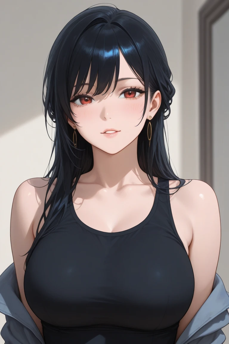 Masterpiece, best quality, beautiful girl, beautiful face, black hair, ponytail, bandage on chest, large breasts, hakama,