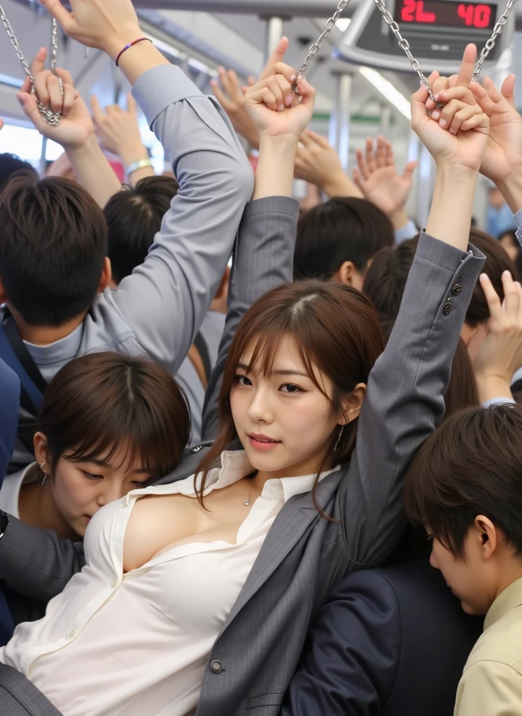 new employee、wearing a business suit、take off jacket、The underwear is visible、(everyone is watching),surrounded by a crowd、conference room、Stand in front of the board、(Medium chest,Short tight skirt:1.3)、(unpleasant、sad、sad、shed tears、Shyness:1.2),publish one'chest of、Award Platform、take care of、Correct your posture、upright、あなたchest ofを見せてください、(correct body、unpleasant感なし)、(cute face),(It is the man who is caressed....,My are touched、expose the nipples,take off your clothes:1.4)
