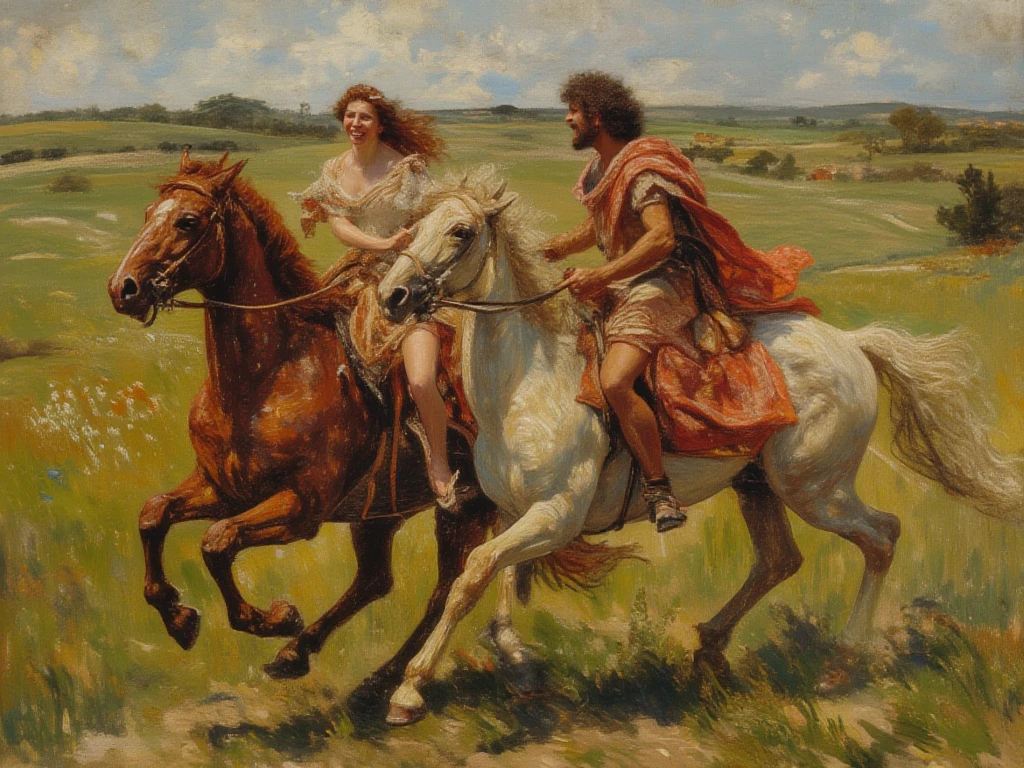 on the beach, 5 small full body, naked, naked woman lie on ground, small man riding white horse white looking back, white feather cloak, shield, bow, sword, female greek god, white hair, masculine, mature, naked, hairy torso, fantasy, intricate, elegant, highly detailed, digital painting, artstation, concept art, smooth, sharp focus, illustration, art by gaston bussiere and alphonse mucha, almost naked