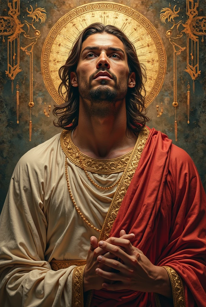 Ronaldo as Jesus on an icon 