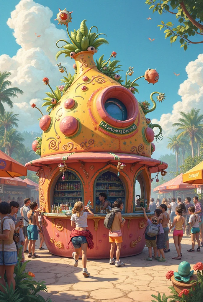 beverage shaped stall
