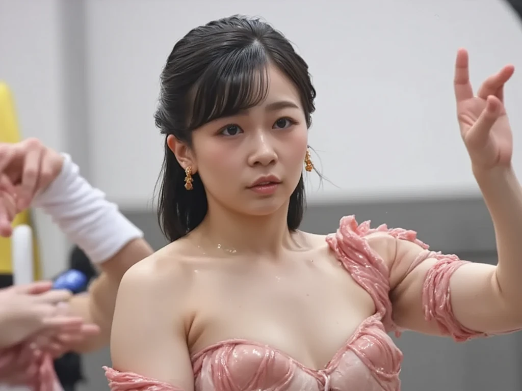 (Highest quality, 8K, 32k, masterpiece, Ultra-high resolution:1.2), Completely visible、Exposed Skin、Small Boobs、Pink nipples、White skin、