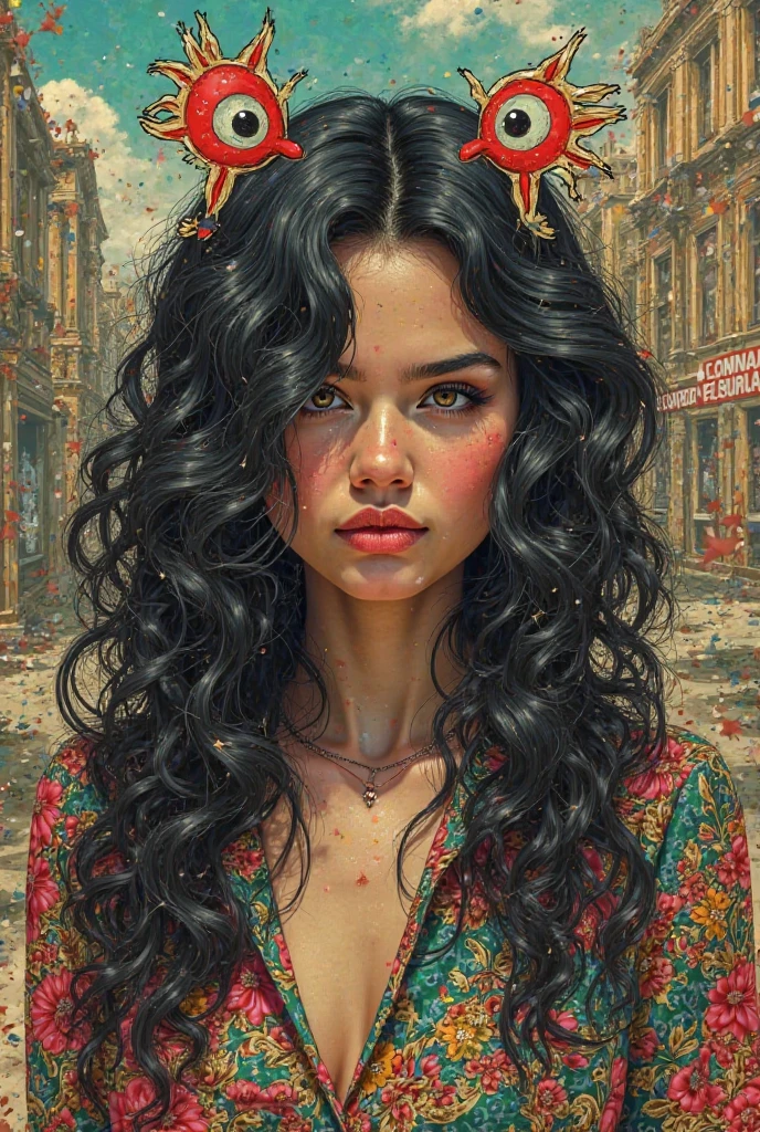 Create an Italian Brainrot style photo on hair straightening