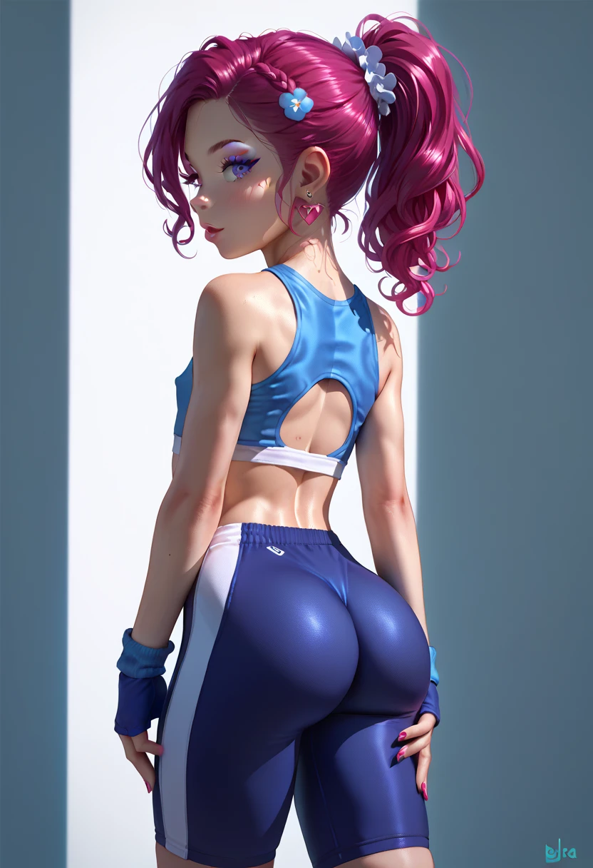 equestria girls,yoga pant,t-shirt,thick thighs, thin hips,back pose