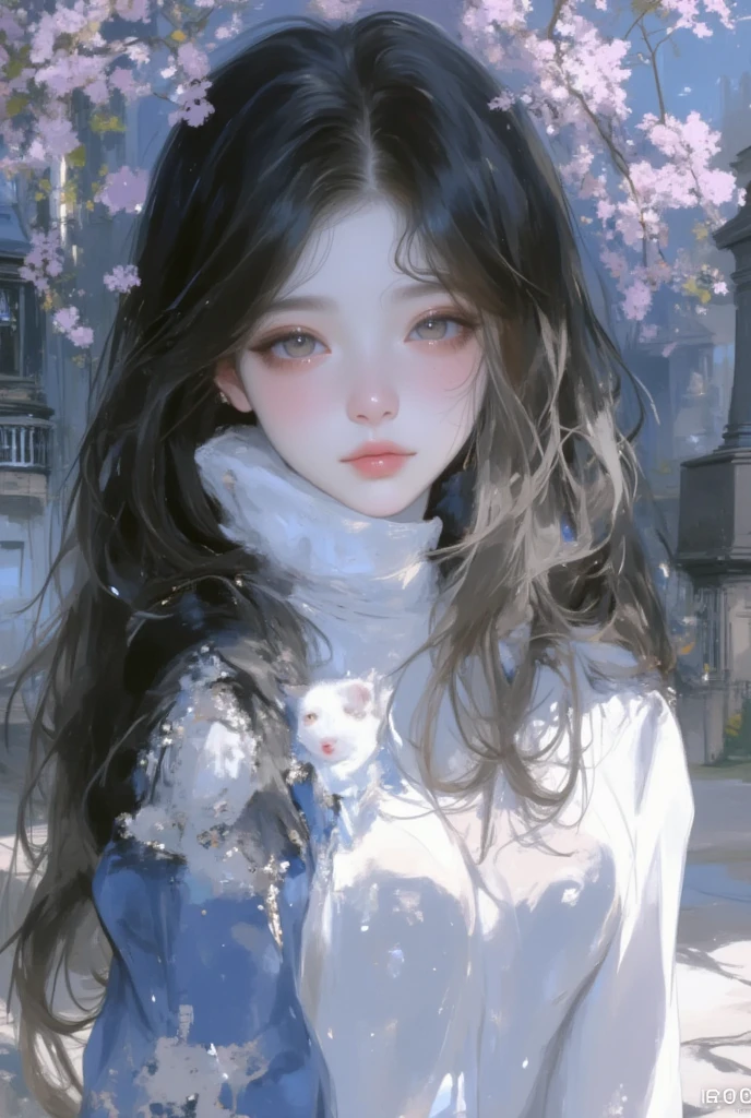 (Girl sitting on a bench in a lakeside park)(surreal)、(enlightenment)、(High resolution)、(8k)、(very detailed)、(Best Illustration)、(beautiful detailed eyes)、(highest quality)、(super detailed)、(masterpiece)、(wallpaper)、(detailed face)、solo、1 girl、slim、looking at the viewer、Detailed、detailed face、in the dark night、deep shadow、low key、Pure erotic face ace_v1、laughter、(long chestnut straight hair)、46 point diagonal bangs、(white fur half coat)、(black leather miniskirt)、(barefoot)、(White Half Boots)、(Old European castles are hazy in the background),(white panties are visible)