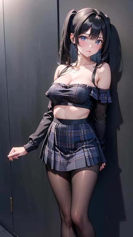 tokisaki kurumi, jkxf,, ((knee shot)), ((Shoot at random angles)), ((Visible cleavage)), ((E-cup)), ((I-type Valley)), ((Warm colors)), Long-range shooting, A beautiful woman,Elegant posture,Standing,Slender figure。Her legs are slender and straight,Cross placement,Forming a perfect diagonal composition。Head gently sideways,Long blond hair falls naturally,Gently brushing her shoulders。Soft colors,In stark contrast to her fair skin。The edge of the skirt ripples gently,As if swaying in the breeze。Her eyes were gentle,There is a faint smile on the lips。The whole picture looks very harmonious and beautiful