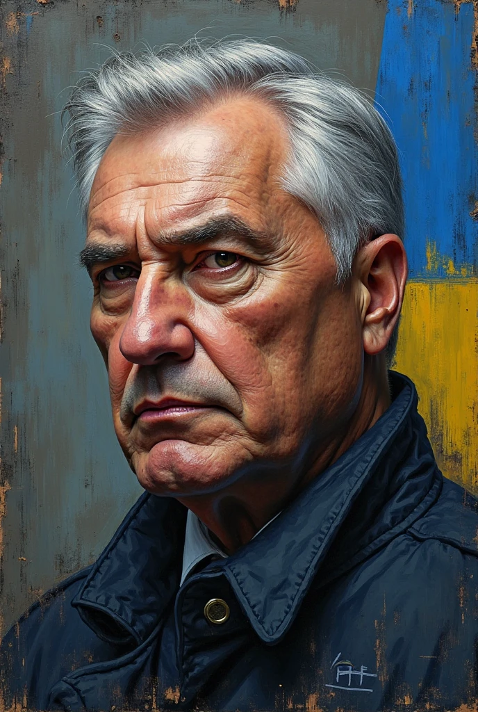 portrait of Petro Poroshenko in the style of Toby Madara