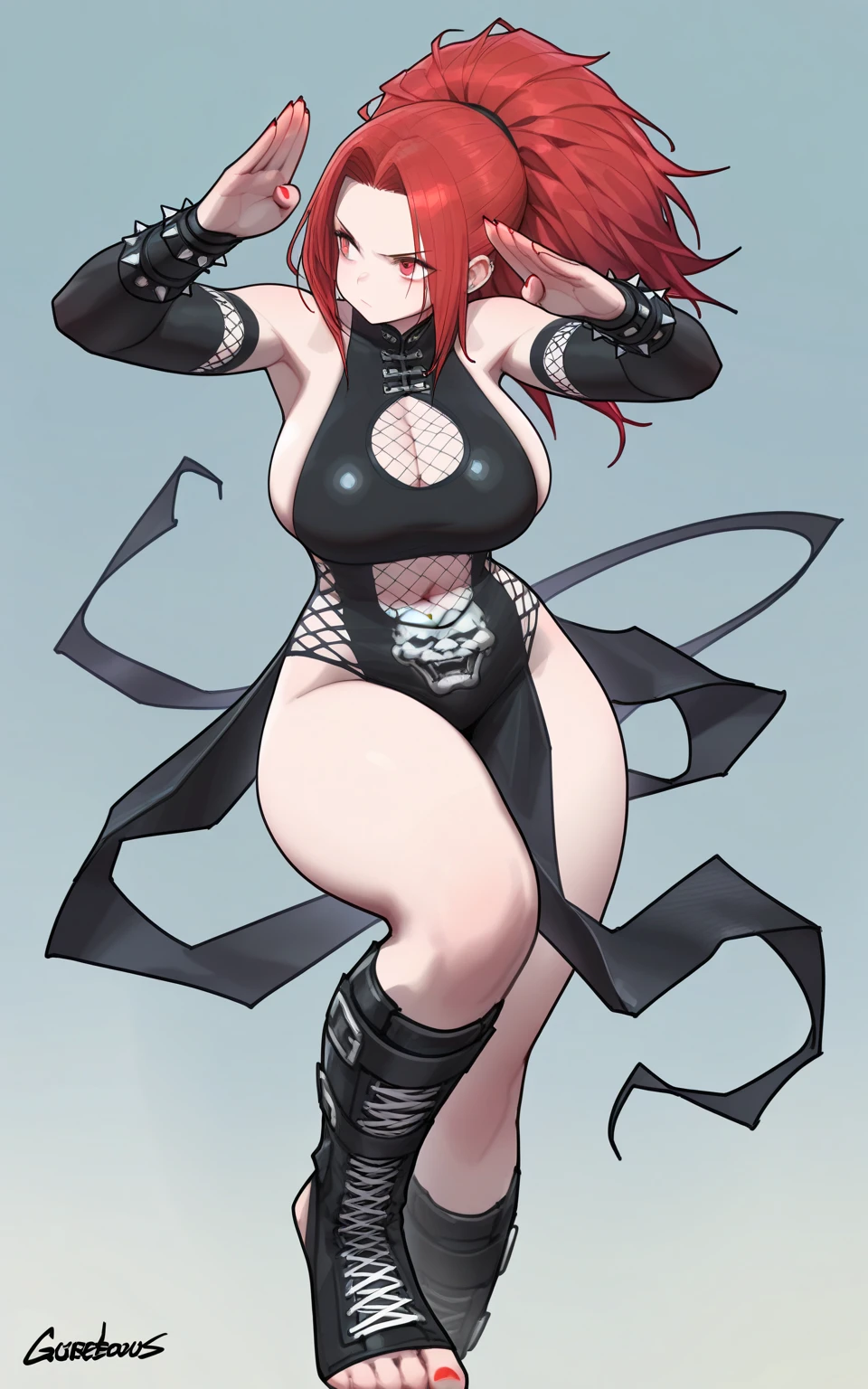 (High resolution), (in 8K), (Extreme Detail), (Best Illustration), (beautiful detail), (Best Quality), (masuter piece), ( Detailed face), Onepiece、Nami、orange color hair、The long-haired、Tank tops、JINS、One hand is on his hip、full body Esbian、Realistic fantasy rendering, Realistic anime girl rendering,  Vicious look、A smile(Big Breast: 1.4) popular in CGSTATION, 4K,highlight in eyes、((sea the background of))