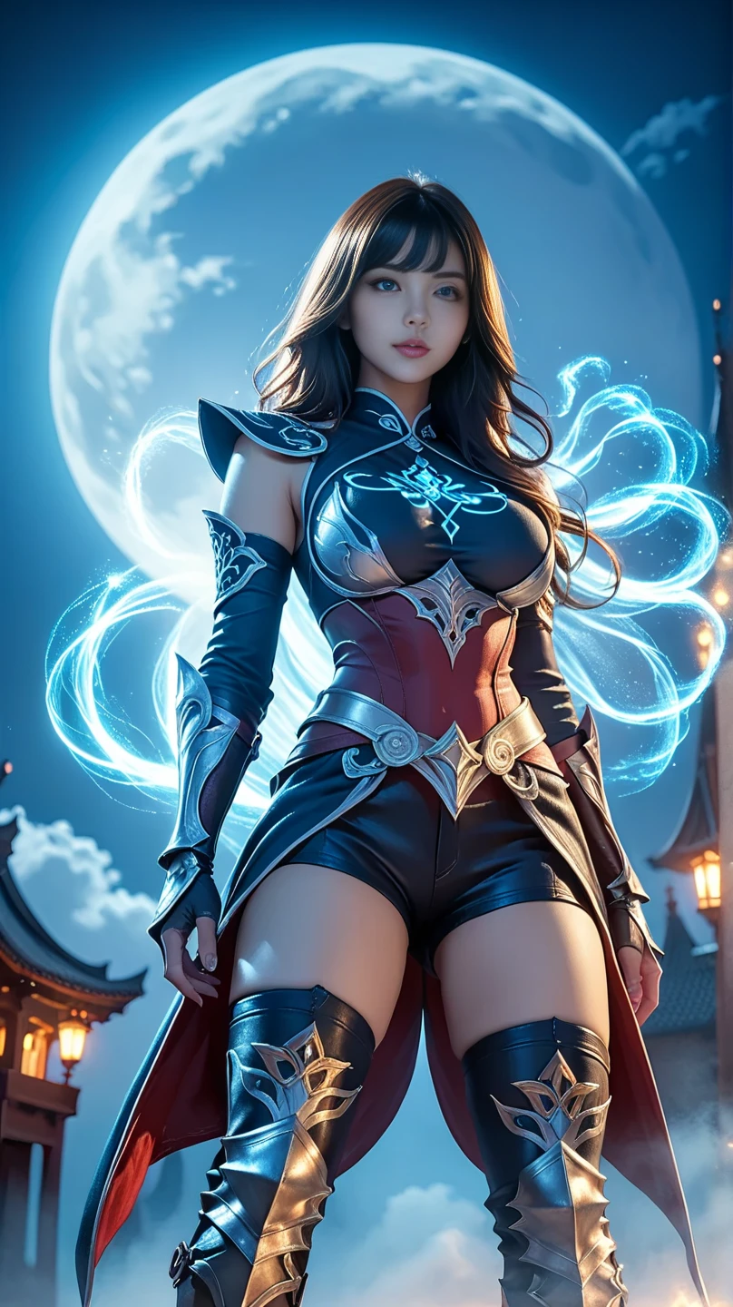 In a very grand scene,The extra-large wide-angle lens captures the appearance of a female centaur。She is tall,It has the ultimate curvy beauty,The muscles are slender and firm,Beautiful lines。Her facial features are tough and coquettish,Always with a sunny smile。She wears special tight-fitting equipment with a strong sense of technology,Step on multifunctional off-road style heels,Delicate and practical protective gear is worn on the hands, feet, wrists, neck and shoulders。The detection equipment around you flashes various cue lights and neon-like information screens,Let her exude a charming brilliance。Use Midjourney's advanced tools,Design special tight-fitting equipment for female centaurs,Highlight her unique physiological characteristics and appearance details,Add realism。And in her adventure scene,Spectacular views of nature,Such as the sky where storms and sunny days alternate、Brilliant rivers of stars and auroras、The snow-capped summit of Mount Everest、Fireworks in the mountain town, etc。ao mesmo tempo,Away from the hustle and bustle of Long Beach Pier is a neon-lit spaceship docked,Create a fantastic scene。Use Midjourney's advanced tools and multiple color palettes、Brush Strokes、Texture tools and model packages,It shows a sense of atmosphere where beauty and charm coexist。The charm of the female centaur is highlighted through color and lines,Enhance realism with detailing,Create a surreal dreamy feeling。Additionally,Use Midjourney's tools to add a variety of extreme sports gear and cultural trinkets to the female centaur,Create intricate hairstyles and outfits,Give her a sense of premium。She never flinches,Regardless of the terrain,can respond quickly,Even the extreme geography and dangerous terrain of aliens cannot stop her。Use Midjourney's powerful tools,You can do it with incredible detail and beauty,Bring this ultra-grand and beautiful scene to life。Ultra-grand scenes,super wide shot, hdr,(真实感,Masterpiece quality,best qualtiy),
