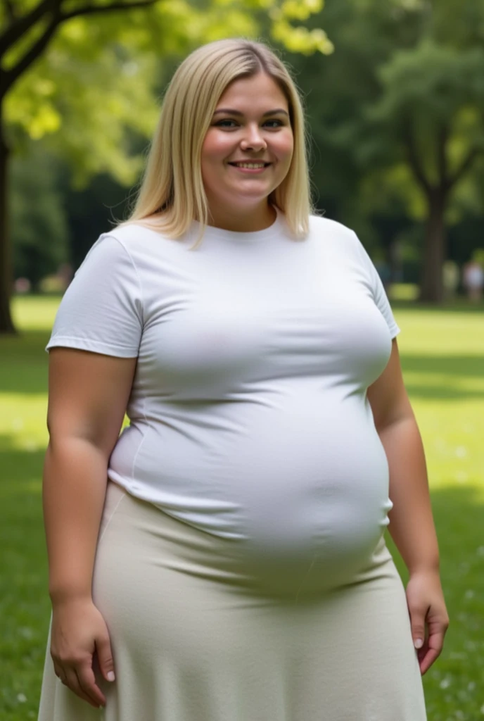 Fat woman, 40 years old white Caucasian woman walking outside, summer, day time, Mississippi, Gulfport, long straight slicked blonde hair, casually and daily dressed, big hips, thick thighs, casual clothed, natural huge breasts, selfie, no makeup, messy hair, morning face, chubby, see through t-shirt, no bra underneath, sad, sweaty , sweaty chest, wet breasts, big brown nipples, leggings pants, you can see the nipples through the tshirt