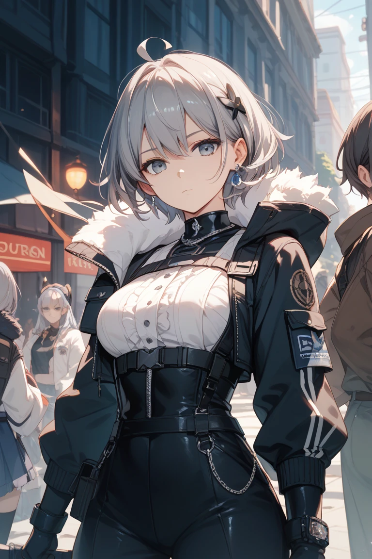 (1 Girl:1.3), Solitary, __body parts__ Delicate and realistic skin, Pale skin, Large target, Official Art, Unity 16K Wallpaper, Ultra Detailed, beauty, masterpiece, best quality, Awesome atmosphere, Calming color palette, A calm mood, Soft shadows, Airline stewardess, charm,Large Breasts,Black tights,Employee clothing