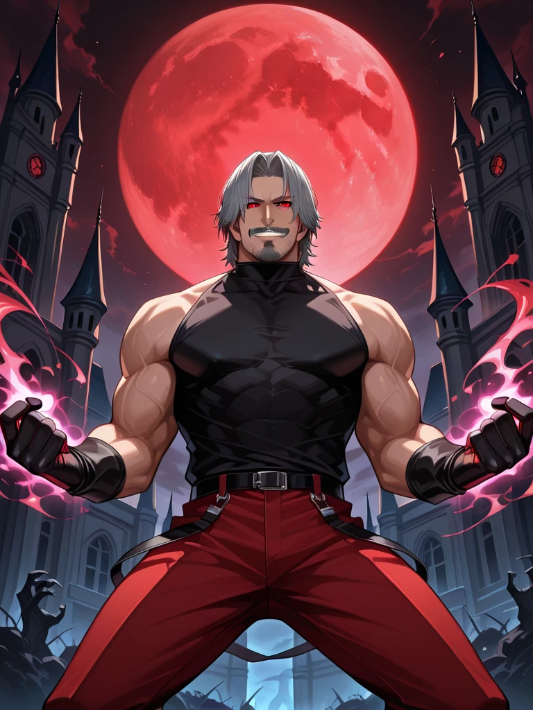work of art,best qualityer,high resolution,cinematic lighting,dramatic angle,1 old,Izudia,missilesduras,cape,holding missiles,弓 \(missiles\),demoness, naughty man, silver-haired, with 2 horns, young-looking red skin, sad and severe look, blue nobles clothes, No hands