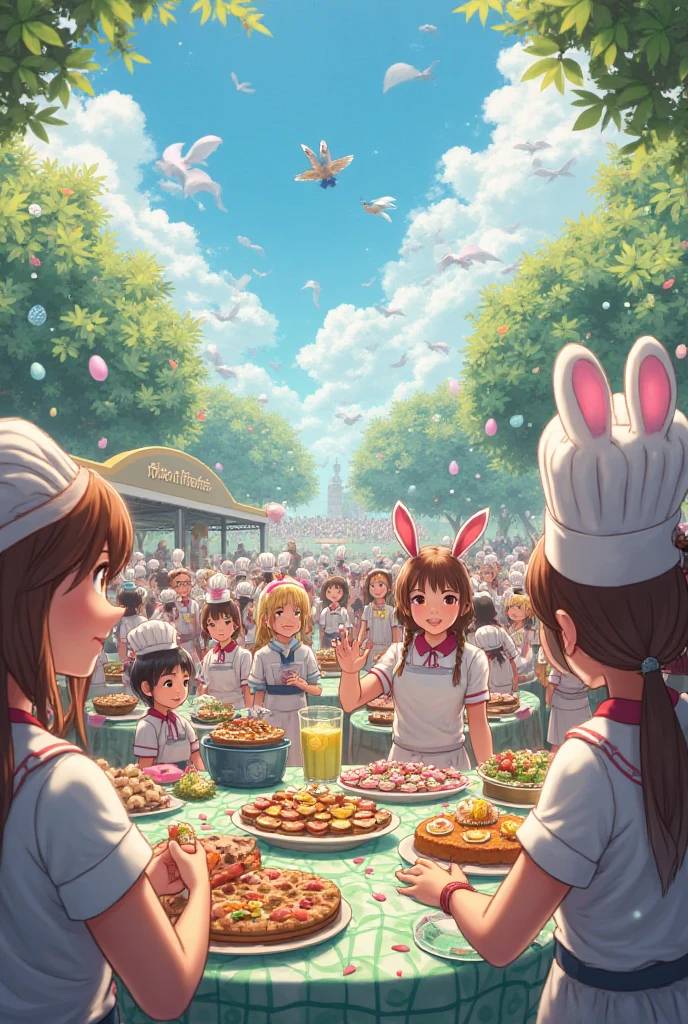 Bright Easter picture for the cooking contest, with the title Easter 2025 Cooking Contest