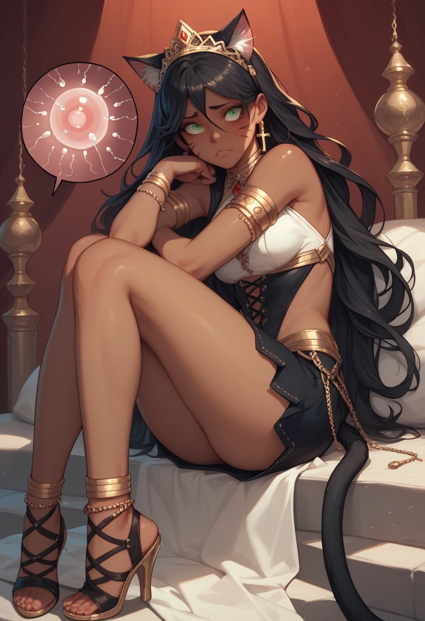 there is a beautiful (dark-skinned Haitian) ((goth girl)), (lithe and curvy) figure, (long curly afro-textured cerulean hair), (shy expression), (hand over belly), in a luxurious Haitian dining room, ((mess of mint herbs and cigars beside her)) on ornate wooden table, (wearing dramatic luxurious lace bodycon dress, (very small breasts:1.4) with (dark areolas) and freckles), (wearing stacked azurite jewel necklace), (wearing long ruffled socks), (wearing skateboarding sneakers), (copious cone incense burning in background), (overgrown potted cannabis sativa plants in glass vase), (realistic visible stretch marks and cellulite), (stuffed animals in background), (high angle shot, ),