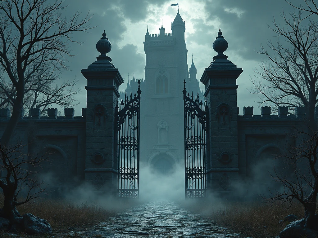 The gate of a terrifying castle