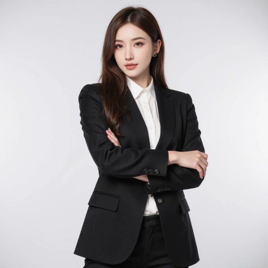 Lecture Topics:::::,Female teacher,Point to the blackboard,looks into camera,Business suit,Serious expressions,Solemn manners,looks into camera,a mature female,vred,scowling,speech,Audience,Half-body diagram