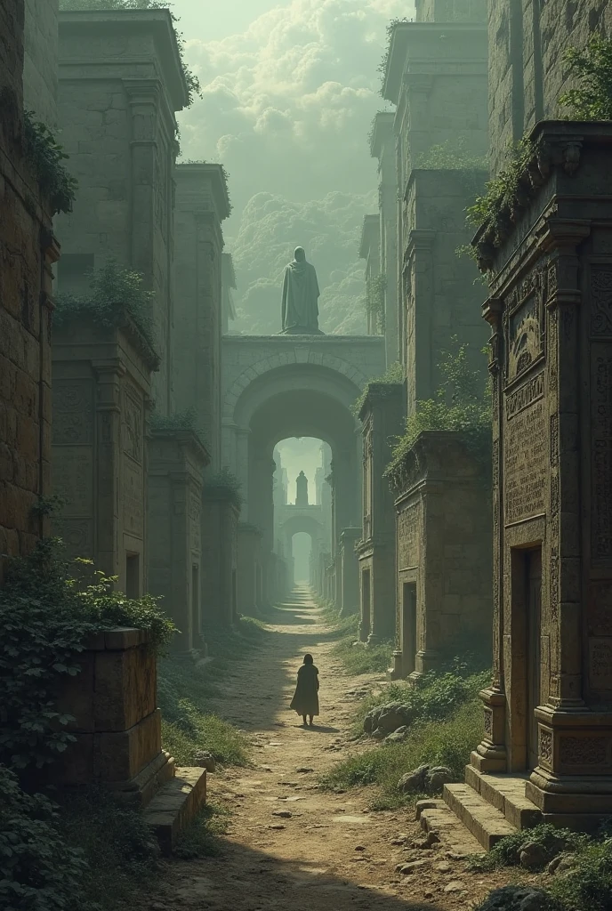 A multitude of uncovered tombs where the souls of the Epicureans burn