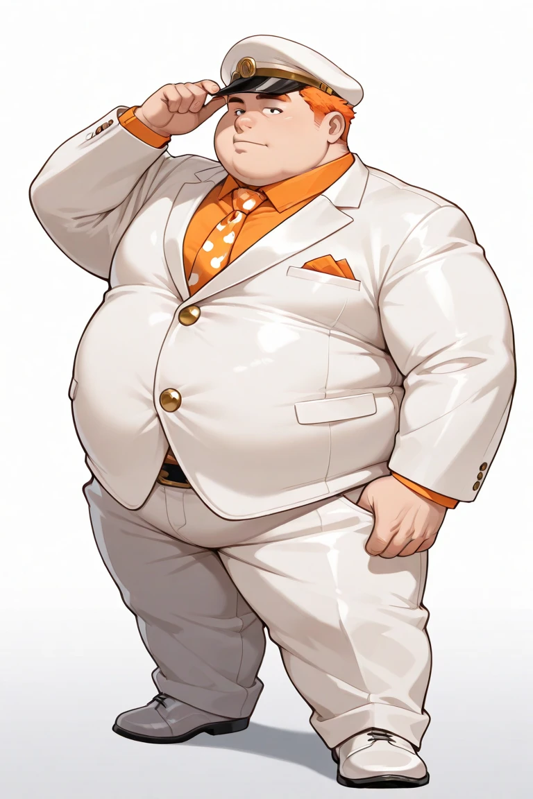 (full  body:1.1)、Anime artwork of a short, fat man wearing a sleeveless vest and sleeveless shirt and carrying a cane、Short Hair、Plump body, Anime Manga Girl Style, Anime Style, Key Visual, Vibrant, Studio Anime,  Very detailed,Glasses、Facing forward