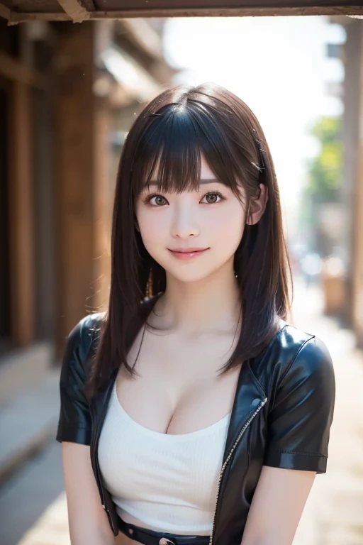 (table top, Highest quality、Ultra high resolution、face focus focus、Focus on the side、Focus on the navel、Individual focus、Very attractive beauty、Add intense highlights to your eyes.、Look closely at the camera:1.4、Bangs are definitely beautiful.:1.4、Short brown bob with bangs:1.4),1 girl, report, black hair, realistic, looking at the audience, pale black eyes, short hair, lips, lip balm, upper body、Big eyes、eyelash)、((Hyper Real Bar:1.4))、((short hair with bangs:1.4、Beautiful bangs have 46 points.:1.4、{big|big|Big|mega} ?????:2, rift:2、Big eyes、Give students powerful highlights、very bigger ?????、look at the audience、Very beautiful beauty.、Show me your ears.、beautiful long neck、beautiful dress、smile、A smilee　Beautiful teeth、Open your mouth and smilee))、28 years old、The super model is very cute.、perfect ???????、bright yellow simple background:2、slightly backlit:1.4、Portrait:1.8、happy smile