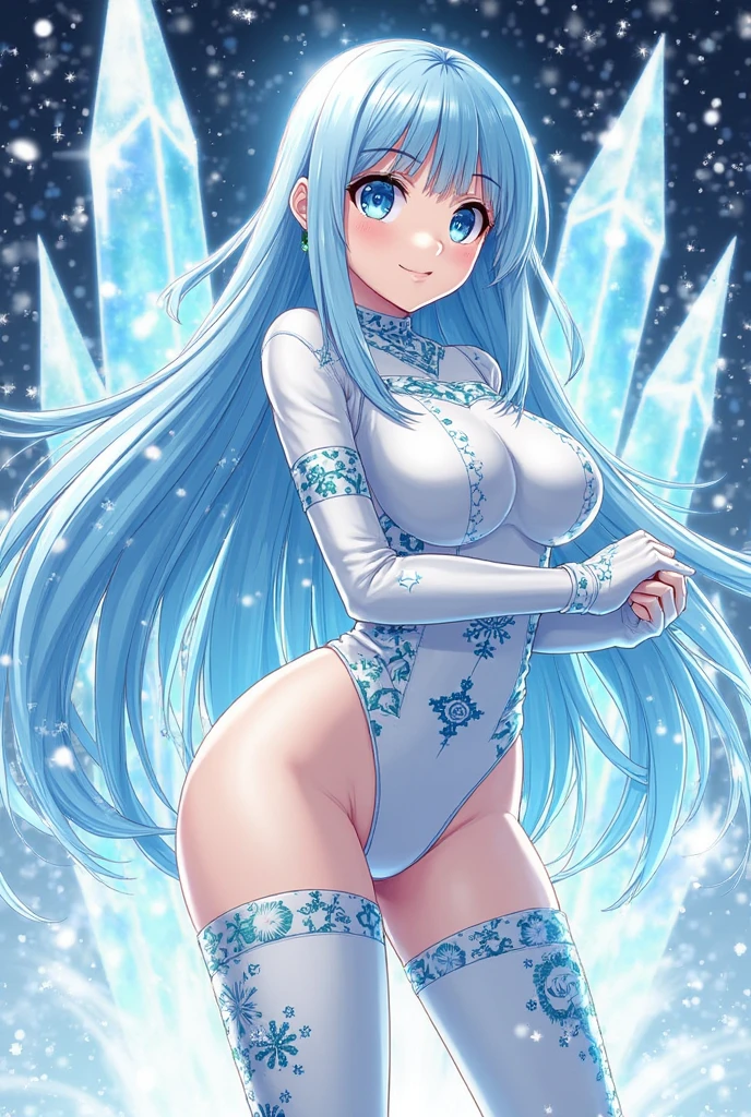 masterpiece, best quality, xc2dahlia, blue skin, snowflake print, rabbit tail, winter, snow, large breasts, sitting, snow, from above, looking at viewer, smile<lora:dahlia-nvwls-v1-000008:0.9>