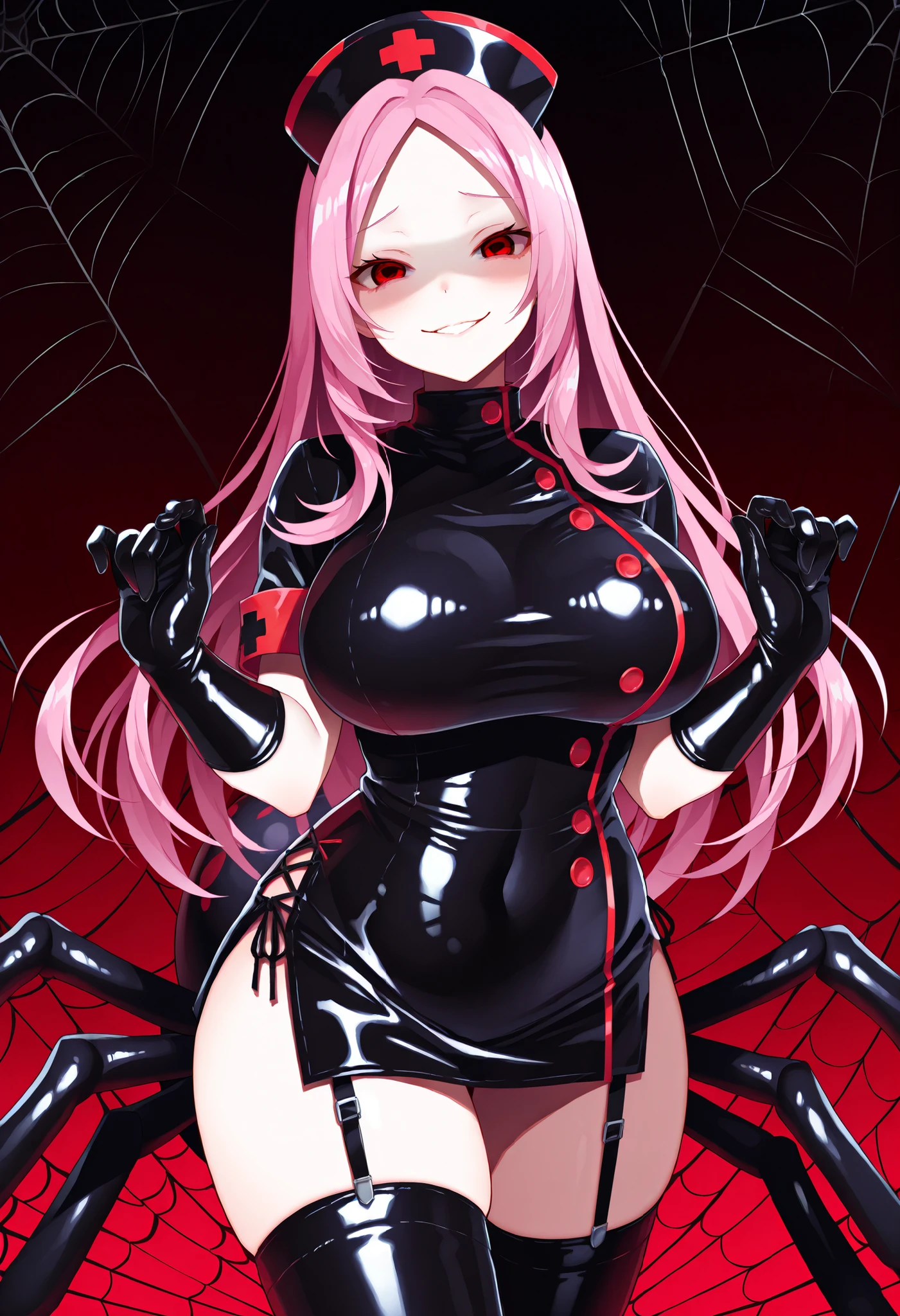 score_9, score_8_up, source_アニメ,Sayonara Minakami,,very big breast,oiled skin,latex,Fallen into evil,Tentacle room,Venom,parasitic,Spider Suit,Oil Swamp