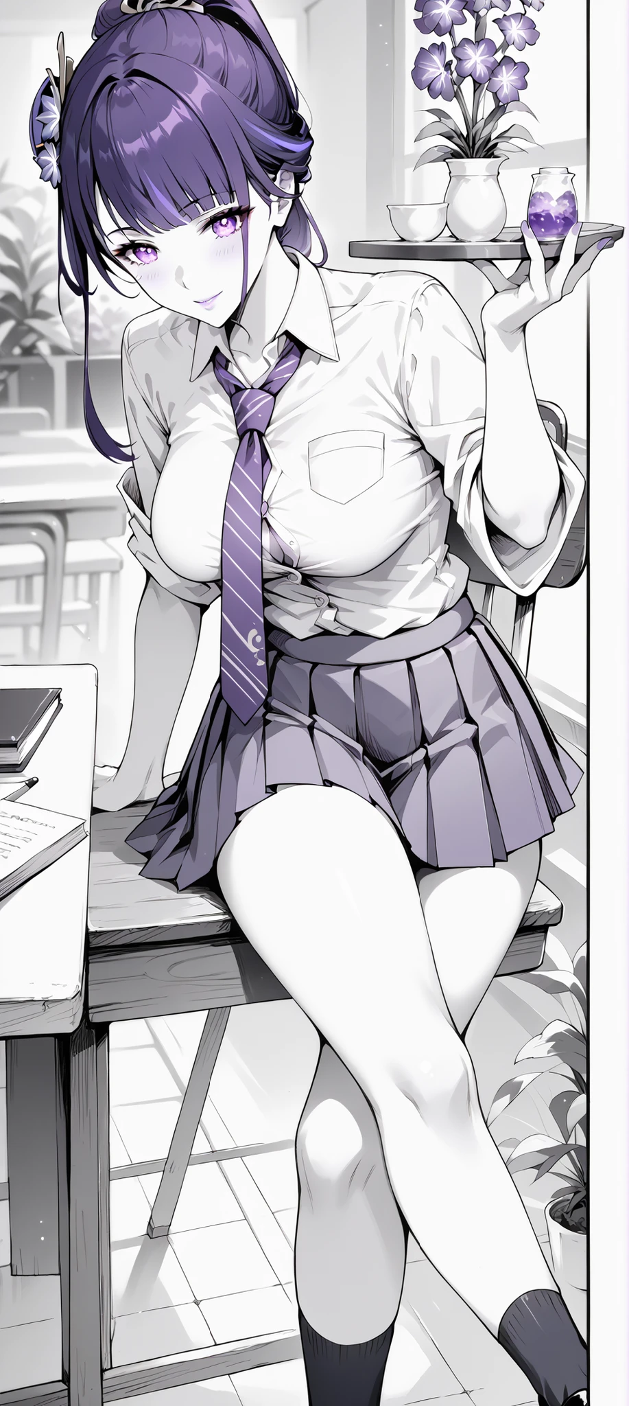 female、perfection、adult、student、uniform、shirt、ribbon、Glasses、Open the chest、Slender、sex appeal、Large Breasts、Bare Skin、shame、scream、Blushing、Sweat、Cloudy white mucus、Erotic、Sexual、Estrus、Sex、rape、穴にpenisを入れる、Leg spread、penis、Open your mouth、tongue、Saliva、Ass、anus、classroom