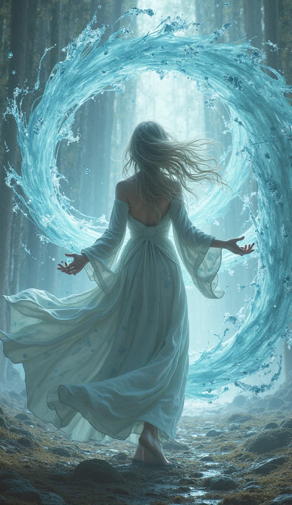 ((best quality)), ((masterpiece)), (detailed), (realistic), (official art), (extremely detailed CG unity 8k wallpaper), (water magic:1.2), (manipulating water:1.1), (elemental control:1.2), (graceful movements:1.1), (aquatic beauty:1.2), (mystical powers:1.2), (serene expression:1.1), (flowing tides:1.2), (sparkling droplets:1.2), (enchanted aura:1.1), (magical incantation:1.2), (rippling waves:1.2), (splendid water formations:1.1), (emerging from a water vortex:1.2), (resonating with nature:1.2), (commanding the elements:1.2), (translucent veil:1.1), (wisdom and power:1.2), (whirlpool of enchantment:1.2), (glowing water glyphs:1.1), (harmony with the sea:1.2), (mysterious origins:1.2), (harmonious balance:1.1), (serene strength:1.2), (spellbinding spectacle:1.2), (immersing in liquid magic:1.1), gorgeous woman [Elizabeth II:Maude Adams:0.45] (embracing her destiny:1.2)