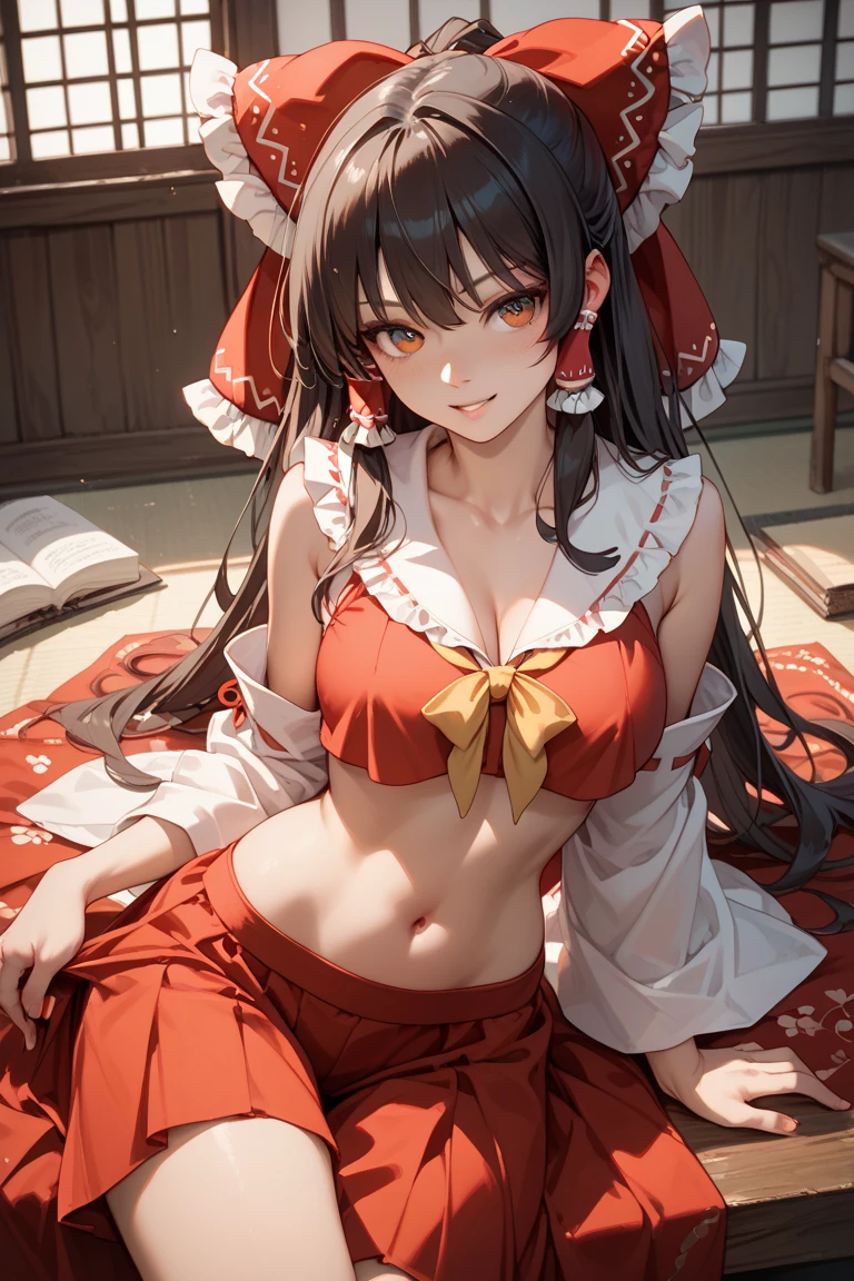 Reimu Hakurei Glasses Watery eye Sweaty Disgusted face, shrine maiden outfit Shake your body A man gropes her breasts from behind shrine tatami