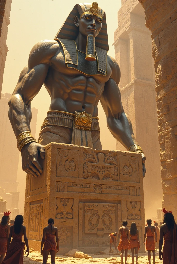 make an egyptian pharaoh from behind