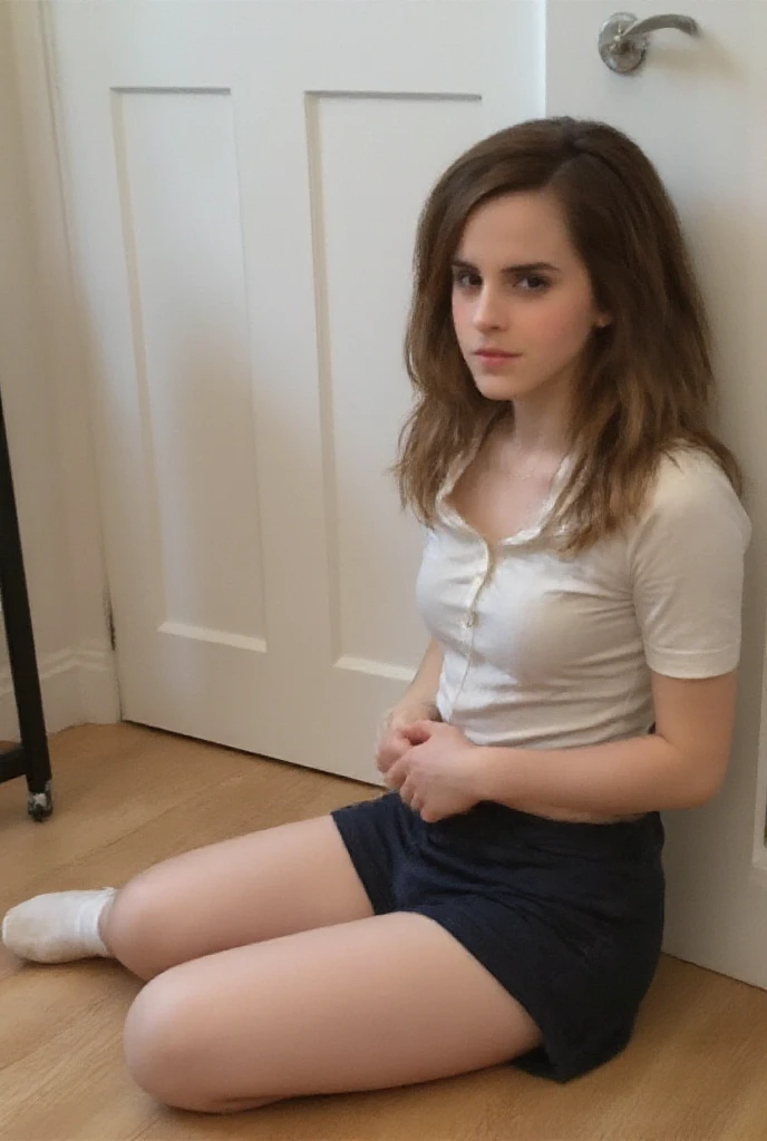 ((best quality)), ((masterpiece)), (detailed), perfect face, emma watson, full body, naked on bed, legs open, detailed vagina, detailed breasts, nipples, spreading legs, legs up, cowgirl, 1boy,squatting cowgirl position, vaginal, pov, wearing only a hogwarts tie and short skirt, woman with edgOrgasm_face