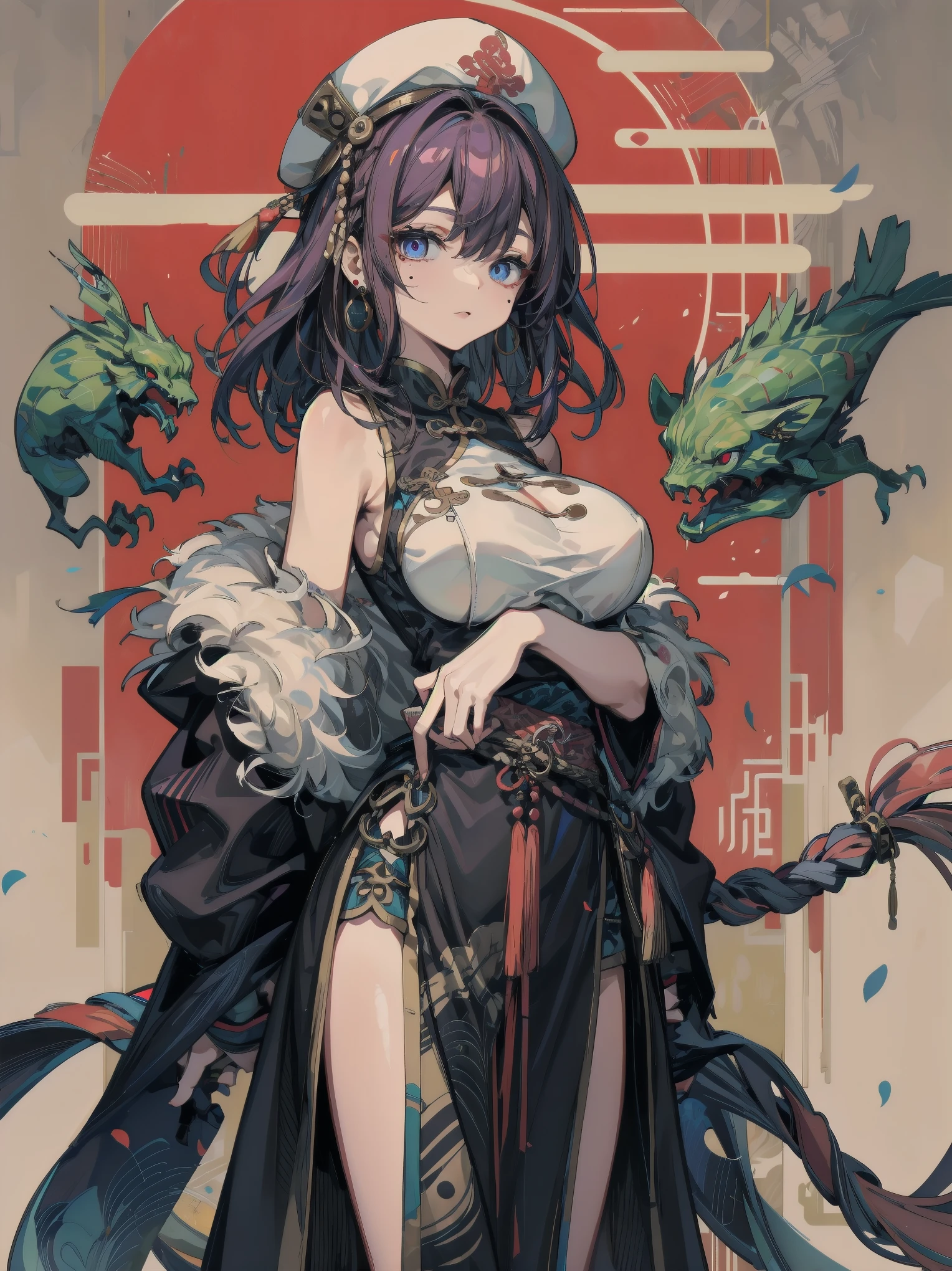 tights，pantyhose，Perfect anime illustration, 1girll, Dark gray hair, Curly hair, matching hairstyle, browneyes, inquisitive，curiosity，Pleasure, ((matching outfits, Light brown transparent student uniform shirt，Uniform skirt，Dark brown detective style coat，Leather booties)), matching hairstyle, Fantastic stylistic foundation，A dragon hovered behind the girl，Cross legs，（Where one leg is folded over the other），Lady，Dark blue pantyhose, A high resolution, full bodyesbian, Pose，Raised sexy，sexyposture （（（tmasterpiece），（Very detailed CG unity 8K wallpaper），best qualtiy，，独奏，1girll，cinmatic lighting，detailed back ground，beatiful detailed eyes，Bright pupils，（Very fine and beautiful），（Beautiful and detailed eye description），ultra - detailed，tmasterpiece，）），witch，Witch hat，Dragon's horn，mmorpg，nipple play，Game panel，Game perspective，watery，Lace pattern，cleanness，Raised sexy，camel-toe，Wet， Bright colors，Magic background，loong background，water background，the sky background，1girll，Witch Hat has dragon horns on it，A bodysuit made of stockings，Jumpsuits，Intimate dress，Tightly wrapped，sexy bra，Pantyhose wrap around the hips，sexy underwear，Dress conservatively，Wrap your whole body in clothing，Not exposed，Dragon tail，mistic，abstact，lady，Smiling，inquisitive，ultimate pretty legs，sexy pose，The shirt is transparent and shows bra