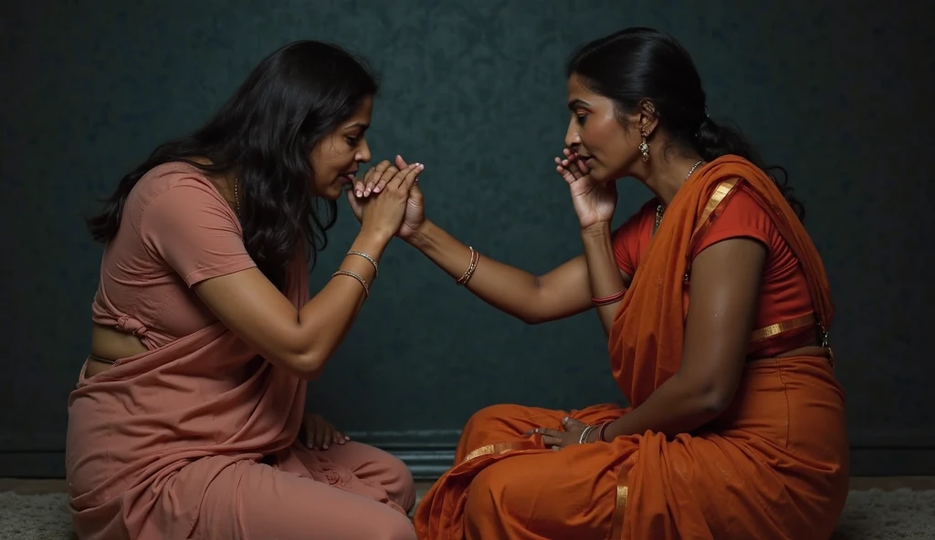 In india office,total 3 india eldery ladies involving and licking their hairs of each others wildly,First 60 years old eldery indian lady kneeled with her oil smeared conrowed braided hair wears saree with out blouse,Second 60 years old lady from behind to kneeled lady with her oil smeared conrow braided hair wildy raping kneeled lady' head scalp with her tongue wearing wrap saree revealing her upper saggy breast exposed, Third 60 years old eldery with her cean scalp super conrow braided hair raping kneeled lady' scalp exposing one single breast revealing ,these three ladies are with dress in as per detsiled prompt here,all four of them,with their hairs respectively colors for the marure ladies and eldery lady hairs in as per image prompt,their long,meticulaiursly suler conrowed braided hairs shining ,red lipsstick,natural tongues pulled out,licking the eldery lady' hair by other eldery with conrowed hairs like she is being raped excat in image,These all three ladies' faces are with showing full of sexual wildness showing out from their faces exact as in image prompt,Their eyes are fullfill with sexual wildness with raping scalp as per the imahe prompt,(Show me their tongues,long tongues:1.0) styled with 100000 liters hair oil,hairs like viscus oiled pulp,slick combed hair lines highly visible,{{{{Ladies wears perfect dresses in perfectt busty}}}},{{{{{NSFW}}}}},{{{{{{Hairs highly soaked}}}}}},{{{Hairs Drenched in water}}}}},{{{slick combed hair lines}}}},{{{{Hairlines reflecting shinning like mirrors with water}},{{{{{Showcase full bodies perfect figures}}}}},{{{{{High resolution perfecr color grading}}}}}},{{{Perfect conrowed on all three ladies exactly in image prompt}}}}}}},((((((Generate ethnicity as indian sexy build ladies))))))),((((((Generate wildness poses where shows the wildness maturity of the sexually wildness and extremly extremly wildness in to hair licking by their tongues exatly as image prompt if someone sees this should get errected)))),