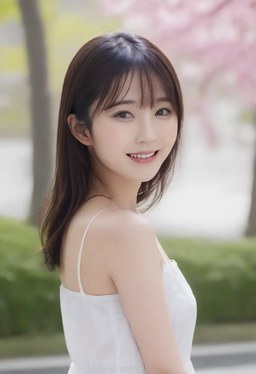 8K, Ultra-high resolution, Highest quality, masterpiece, 三分割法によるphotograph,Surreal, photograph, 1 Girl, (16 years old:1.3), pretty girl, Cute face, Beautiful eyes in every detail, 細かくdetailedに,masterpiece,, One Girl:1.2, Japan Female Announcer,whole body,Plain white with emphasis on the chestTshirt、You can see the chest from the neck、Ultramarine and white striped mini skirt、When you lift up her skirt you can see her cute pink frilly underwear.、fluffy, White frilly flared skirt、When she lifted her skirt, She found some cute red frilly underwear, Attractive thighs, Sensual,A carefree smile,Heal the heart,Black Hair,Short Bob,Looking at the audience、beauty,Long neck、Laugh a little、Please close your mouth and laugh、(((Ideal body type))),A cup small breasts :2,、Portraiture:2、Perfect Anatomy、鮮明なdetailed、detailed、Surreal、Light and shadow,Strong light