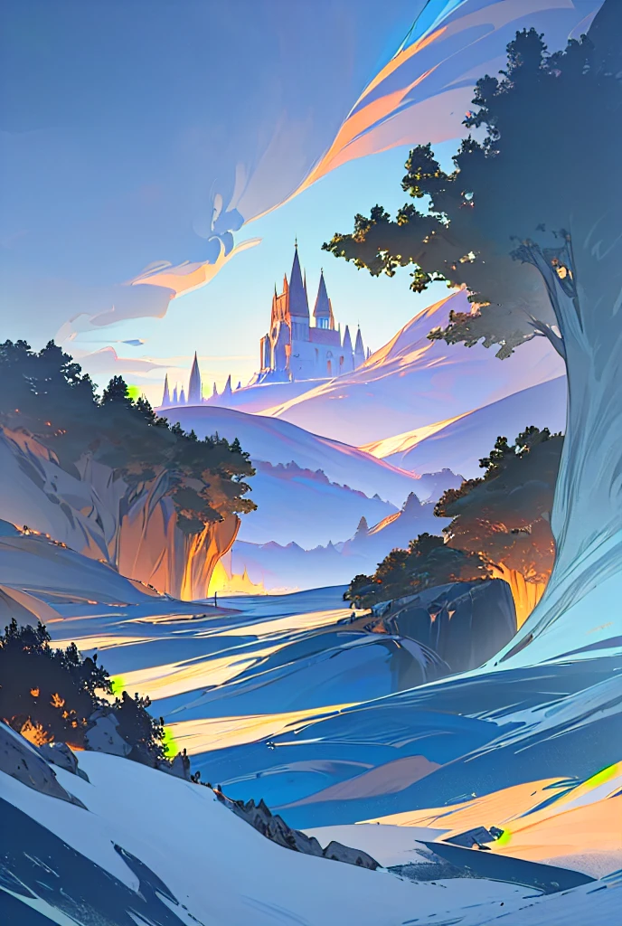 stunning landscape, evening light